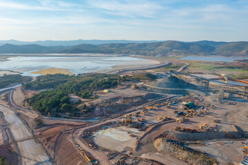 Reservoir for mining residues at Minas de Riotinto in Spain.