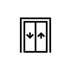 Elevator lift vector icon. Elevator sign entrance building office, lift level