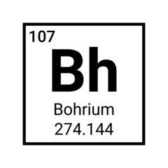 Bohrium periodic table chemical element symbol icon