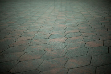 Texture of tile. Details of park. Street photography.
