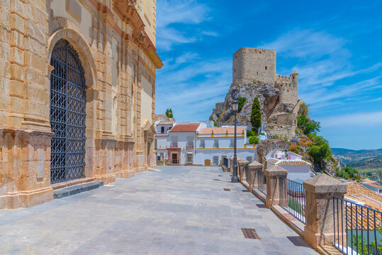 View of castle in Spanish town Olvera.