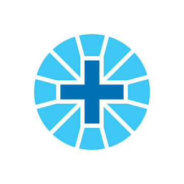 Abstract medical cross logo icon design, health care symbol