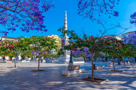 Plaza de la Merced in Sapnish town Malaga.