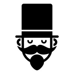 Gentleman Flat Icon Isolated On White Background
