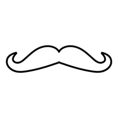 Mustache Flat Icon Isolated On White Background