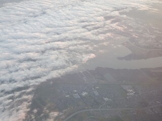 Flying Over the San Francisco Bay Area in the Morning