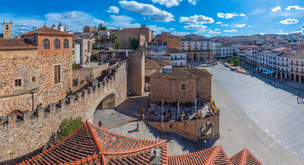 Plaza Mayor in Spanish town Caceres