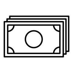 Dollar Bill Flat Icon Isolated On White Background