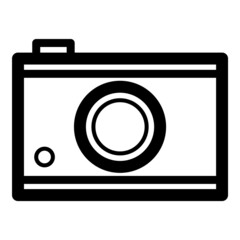 Photo Video Camera Flat Icon Isolated On White Background
