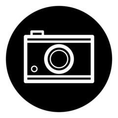 Photo Video Camera Flat Icon Isolated On White Background