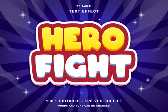 Hero Fight Cartoon Game Logo Design