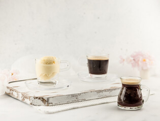  vanilla ice cream with black coffee 