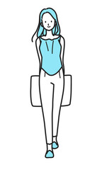 出掛ける夏の女性