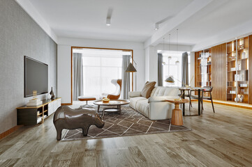 3d render of modern living room