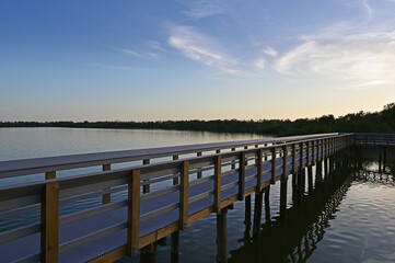 Rebuilt Boardwalk to West Lake in Everglades National Park, Florida that was destroyed by Hurricane Irma in September 2017.