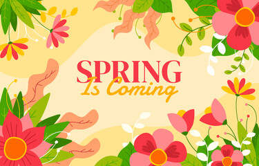 autumn leaves frame, spring background vector