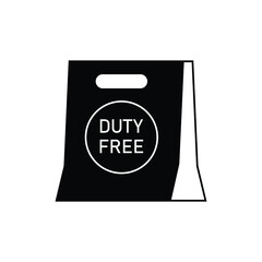 Duty free shopping bag icon design isolated on white background