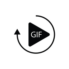 GIF animation button icon design isolated on white background