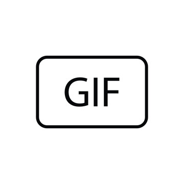 GIF animation button icon design isolated on white background