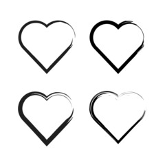 Vintage heart brush, great design for any purposes. Valentine frame. Vector illustration. stock image. 