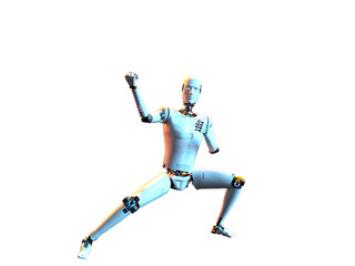 humanoid white android android. Futuristic robot with humanoid figure 3D illustration