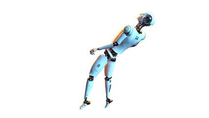 humanoid white android android. Futuristic robot with humanoid figure 3D illustration