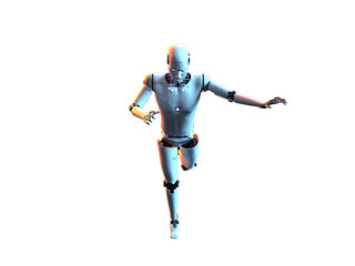humanoid white android android. Futuristic robot with humanoid figure 3D illustration