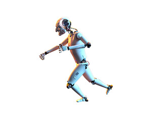 humanoid white android android. Futuristic robot with humanoid figure 3D illustration