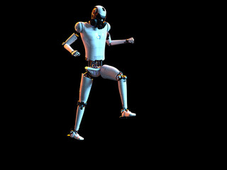 Fototapeta na wymiar humanoid white android android. Futuristic robot with humanoid figure 3D illustration