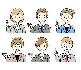 ビジネスマンとビジネスウーマン　案内　セット