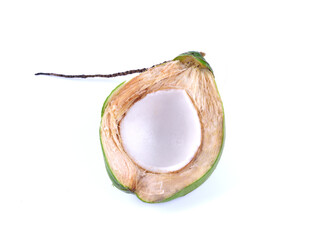 Green coconut isolated on white background