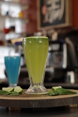 mint lemonade in restaurant bar