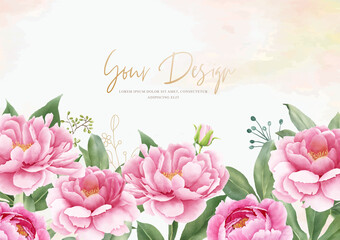 beautiful peony and rose wedding invitation card set © lukasdedi