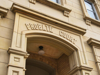 probate judge sign on courthouse building in Chillicothe Ohio USA