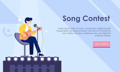 Song contest on stage illustration concept