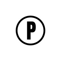 Letter P with circle. line icon style. suitable for parking area symbol. simple design editable. Design template vector