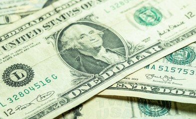 Obraz na płótnie Canvas United States one dollar bill, financial concept, money, horizontal
