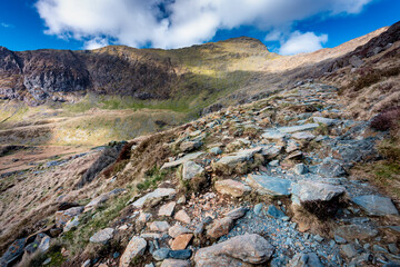 Watkin Path,lower levels leading up to Mount Snowdon,Snowdonia,Wales,United Kingdom.