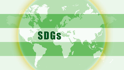 世界地図とSDGs、背景イメージ