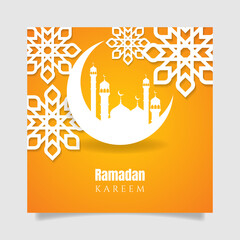 Fototapeta na wymiar Ramadan kareem islamic festival greeting beautiful background. - Vector .