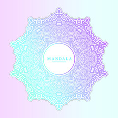 beautiful gradient line art mandala vector for design