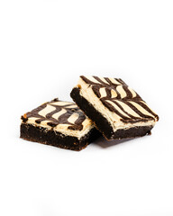 Cream Cheese Brownie on White Background