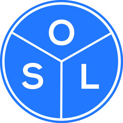 Fototapeta premium OSL letter logo design on white background. OSL creative circle letter logo concept. OSL letter design.
