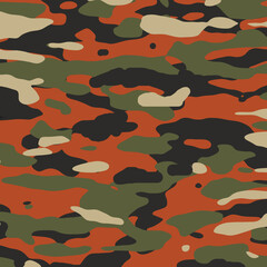 Seamless camouflage texture on textile clothes For design wallpaper, wrapping paper, fabric.  © Wattanadach