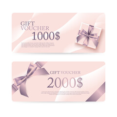 gift voucher coupon template bow