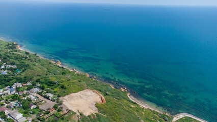 Beautiful sea coast aerial view. Odessa. Ukraine.