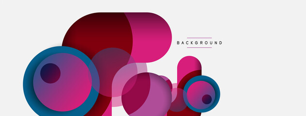 Vector round shapes circles minimal geometric background. Vector illustration for wallpaper banner background or landing page