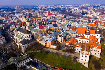 Fototapeta na wymiar Panoramic view from the drone on the city Lublin. Poland