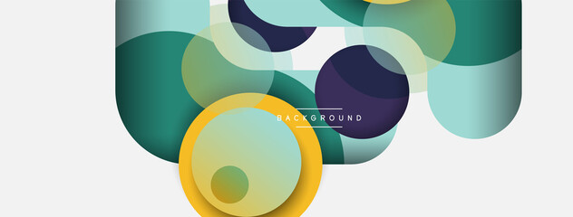 Creative geometric wallpaper. Minimal abstract background. Circles composition vector illustration for wallpaper banner background or landing page