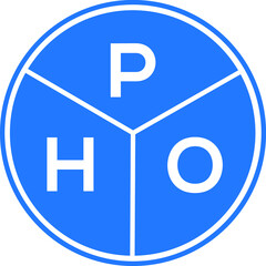 PHO letter logo design on white background. PHO creative circle letter logo concept. PHO letter design.